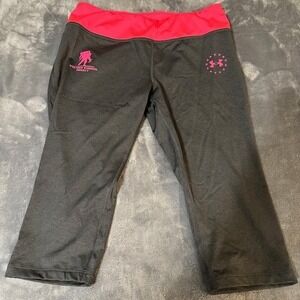 Under Armour Wounded Warrior Project HeatGear Capri Leggings Gray Pink Large